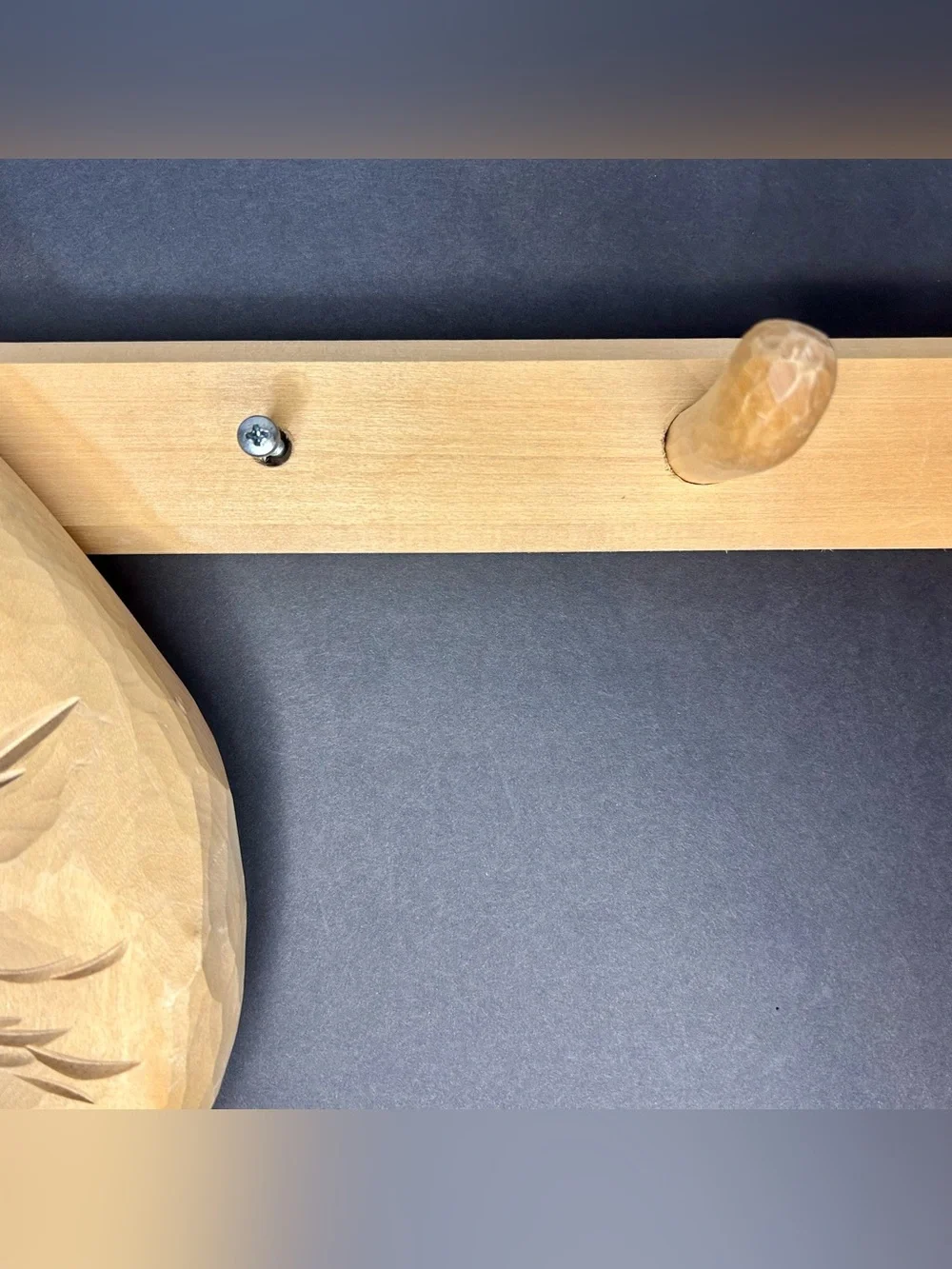 Old Fashion Baseball Hand Carved Wooden Wall Mount Coatrack Cap Hat Boy’s Room